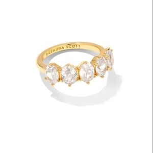 Kendra Scott Cailin Gold Crystal Band Ring size 8